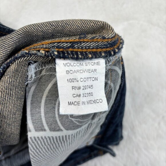 Volcom Mini Skirt 5 Y2K Dark Wash Button-Fly Denim Blue Women's - Picture 10 of 10